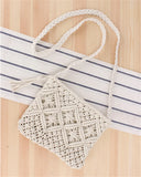 Retro Women Purse Crossbody Bag Cotton Rope Woven Tassel Clutch Bag