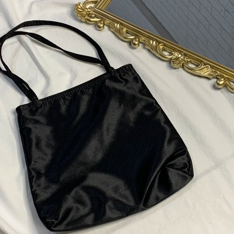 Retro Women Satin Small Handbags Ladies Mini Shopping Underarm Bag Vintage Girl