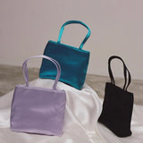 Retro Women Satin Small Handbags Ladies Mini Shopping Underarm Bag Vintage Girl