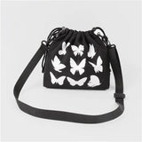 Retro Women Shoulder Bag Crossbody Fluorescence Butterfly Preppy Style