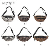 Leopard Print Shoulder Bag Casual Flannel Waist Pack Handbag