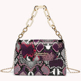 Retro Snake Pattern Leather Shoulder Bag Chain Purse Crossbody