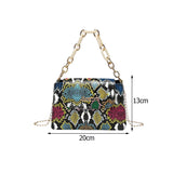 Retro Snake Pattern Leather Shoulder Bag Chain Purse Crossbody