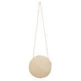Retro Women Straw Woven Round Crossbody Bag Chain Purse