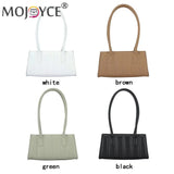 Retro Stripe Embossing Shoulder Bag Soft PU Leather Handbag