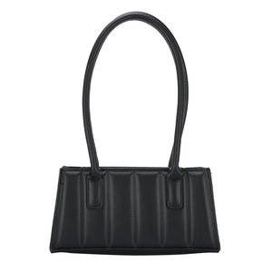 Retro Stripe Embossing Shoulder Bag Soft PU Leather Handbag