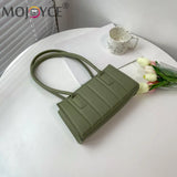 Retro Stripe Embossing Shoulder Bag Soft PU Leather Handbag