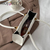 Retro Stripe Embossing Shoulder Bag Soft PU Leather Handbag