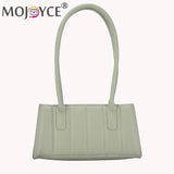 Retro Stripe Embossing Shoulder Bag Soft PU Leather Handbag
