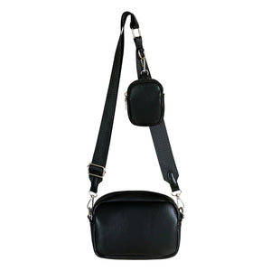 Retro Women Triple Messenger Bag PU Leather Female Shoulder Crossbody Bags