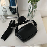 Retro Women Triple Messenger Bag PU Leather Female Shoulder Crossbody Bags