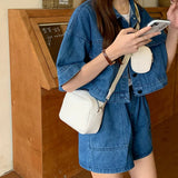 Retro Women Triple Messenger Bag PU Leather Female Shoulder Crossbody Bags