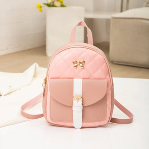 Retro Women's Leather Small Backpack for Students