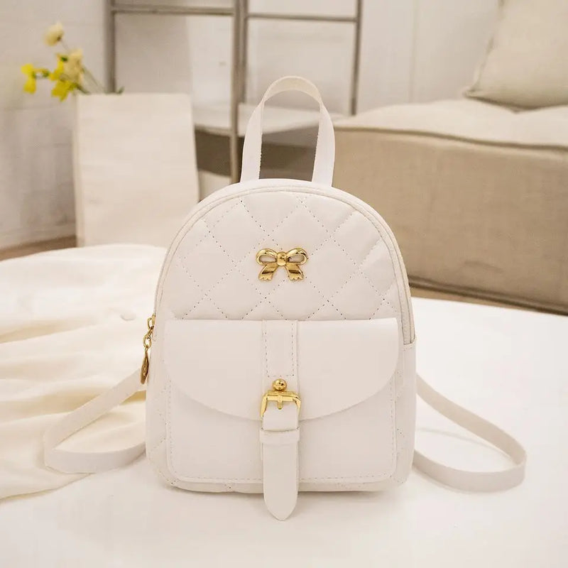 Retro Women's Leather Small Backpack for Students