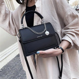 Retro PU Leather Women's Totes With Chain Shoulder Handbags