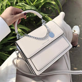 Retro PU Leather Women's Totes With Chain Shoulder Handbags