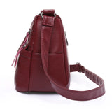 Vintage Embroidery Crossbody Bag PU Leather Shoulder Bag for Women