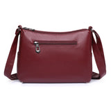 Vintage Embroidery Crossbody Bag PU Leather Shoulder Bag for Women
