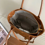 Retro Women's Tote Bag Large Capacity Soft Leather Shoulder Bag