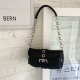 Retro Women's Small Shoulder Bag Solid PU Leather Ladies Underarm Bags