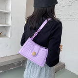 Retro Women's Chain Small Shoulder Bag PU Leather Armpit Bag Tote Purse Handbags