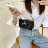 Retro Women's Small Shoulder Bag Chain PU Leather Underarm Tote Purse Handbags