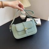 Retro Small Shoulder Bag Chain PU Leather Underarm Bags