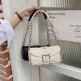 Retro Women's Small Shoulder Bag Chain PU Leather Underarm Tote Purse Handbags