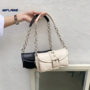 Retro Small Shoulder Bag PU Leather Underarm Tote Purse Handbags