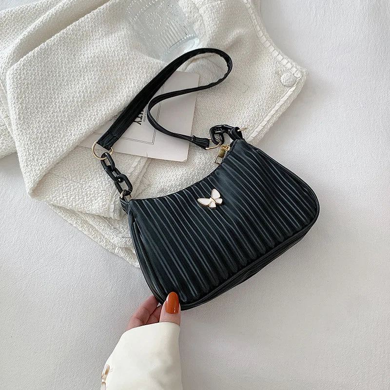 Retro Women's Shoulder Underarm Bags Casual Half Moon Bag