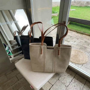 Retro Women's Tote Handbags Autumn Pu Leather Large Capacity Shoulder Bag