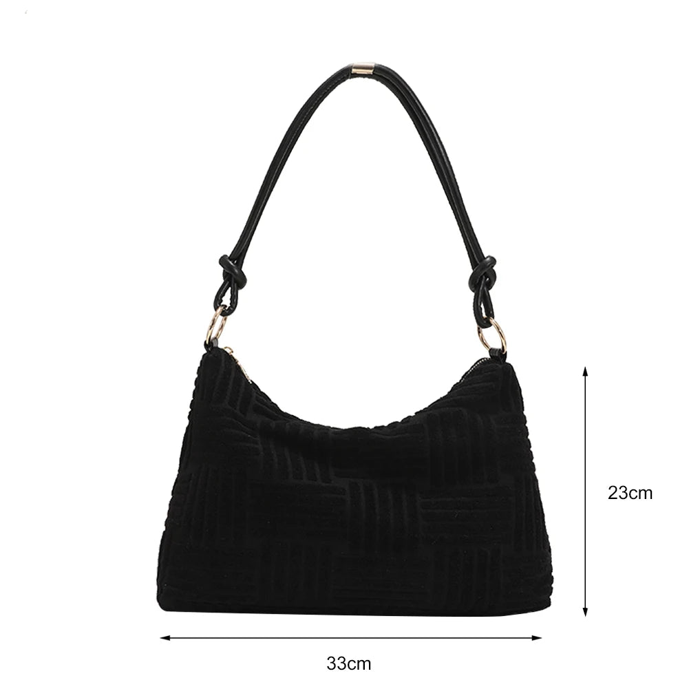 Corduroy Shoulder Tote Bag for Women - Retro Style