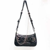 Y2k Crocodile Pattern Girls Shoulder Bag
