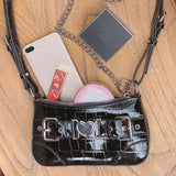Y2k Crocodile Pattern Girls Shoulder Bag