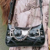 Y2k Crocodile Pattern Girls Shoulder Bag
