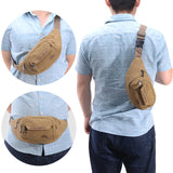 Retro Canvas Waist Pack Outdoor Mobile Phone Wallet
