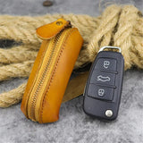 Leather Zipper Car Key Case Waist Bag