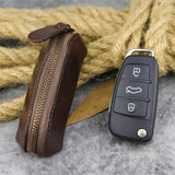 Leather Zipper Car Key Case Waist Bag