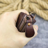 Leather Zipper Car Key Case Waist Bag