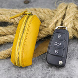 Leather Zipper Car Key Case Waist Bag