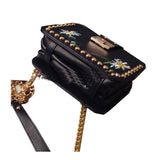 Vintage Rivet Women Shoulder Bag Famous Pattern Flap Handbag