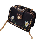 Vintage Rivet Women Shoulder Bag Famous Pattern Flap Handbag