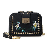 Vintage Rivet Women Shoulder Bag Famous Pattern Flap Handbag