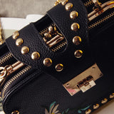 Vintage Rivet Women Shoulder Bag Famous Pattern Flap Handbag