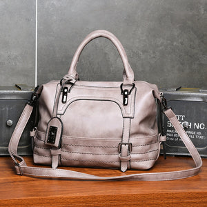 Vintage Wax Leather Shoulder Bag for Women