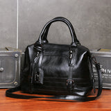 Vintage Wax Leather Shoulder Bag for Women