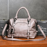 Vintage Wax Leather Shoulder Bag for Women