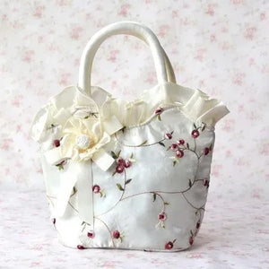 Retro Flowers Handbag Embroidered Cloth Bag Lady