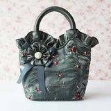 Retro Flowers Handbag Embroidered Cloth Bag Lady