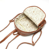Vintage Hollow Out Women Backpack Soft PU Leather Tassel